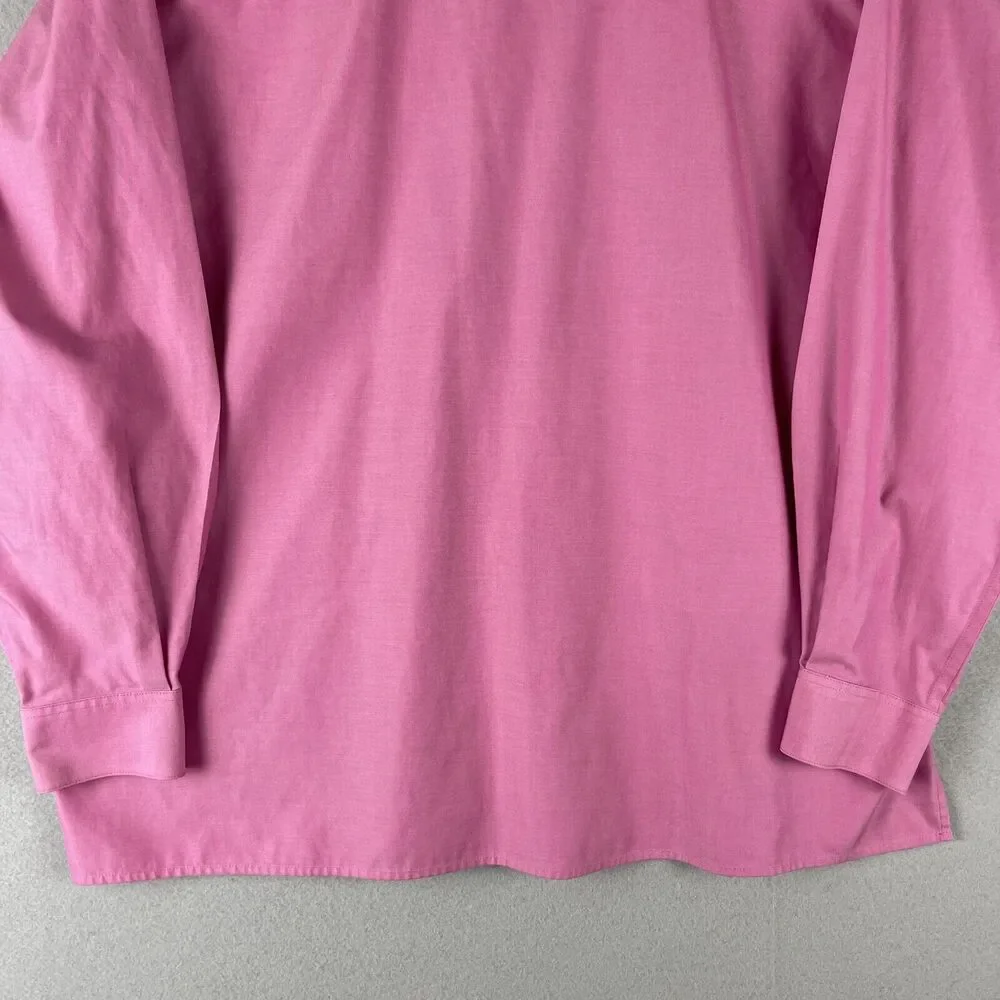 Foxcroft Wrinkle Free Shirt Womens 14W‎ Pink Button Up Long Sleeve Career Office
